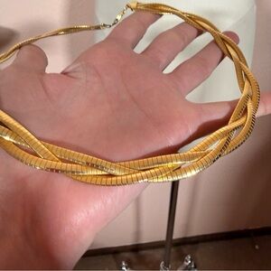 Milor gold stainless steel Oversized thick omega snake chain Mobwife necklace